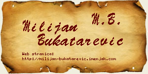 Milijan Bukatarević vizit kartica